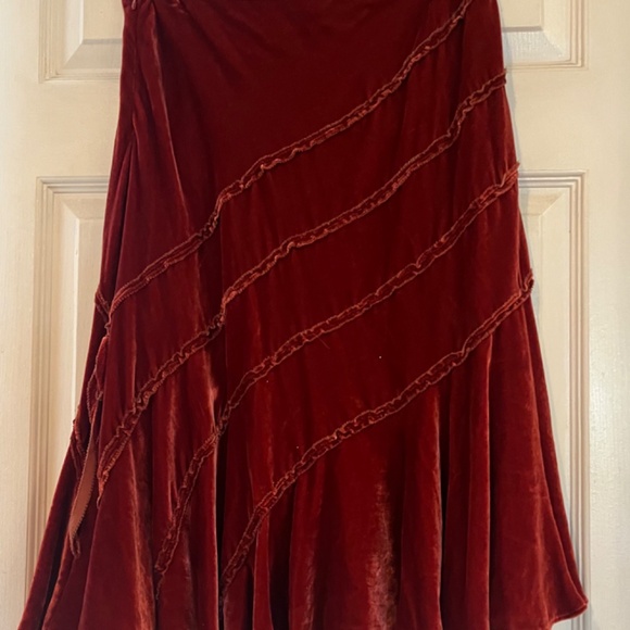 Rust Velvet midi skirt size 8 - 10 - Picture 5 of 5